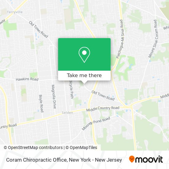 Coram Chiropractic Office map