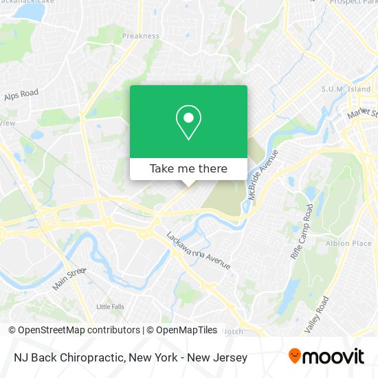 NJ Back Chiropractic map