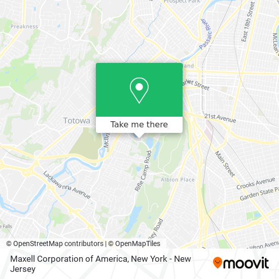 Maxell Corporation of America map