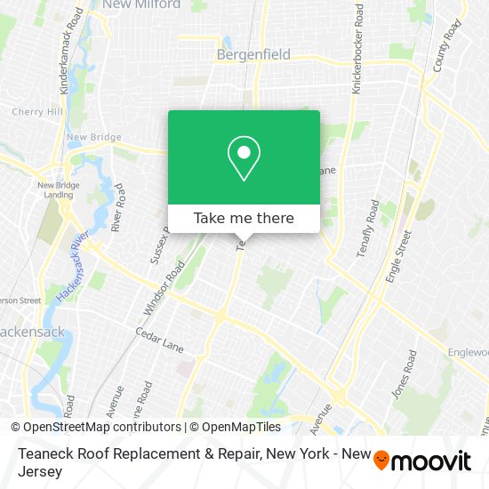 Mapa de Teaneck Roof Replacement & Repair