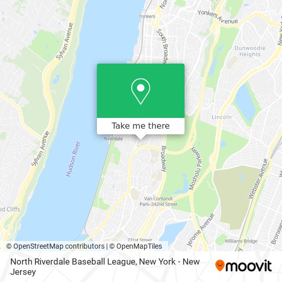 North Riverdale Baseball League map