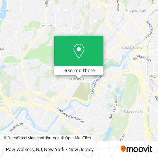 Paw Walkers, NJ map