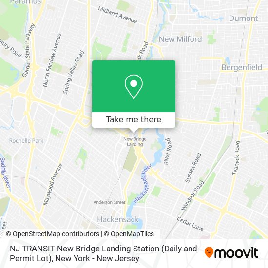 NJ TRANSIT New Bridge Landing Station (Daily and Permit Lot) map