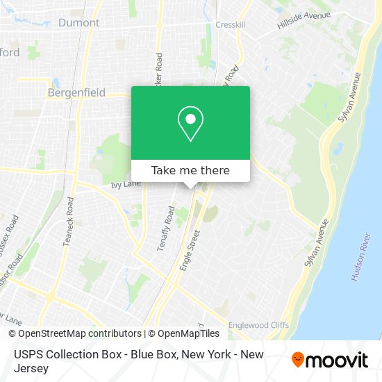 Mapa de USPS Collection Box - Blue Box