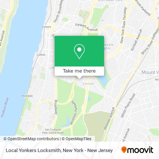 Mapa de Local Yonkers Locksmith