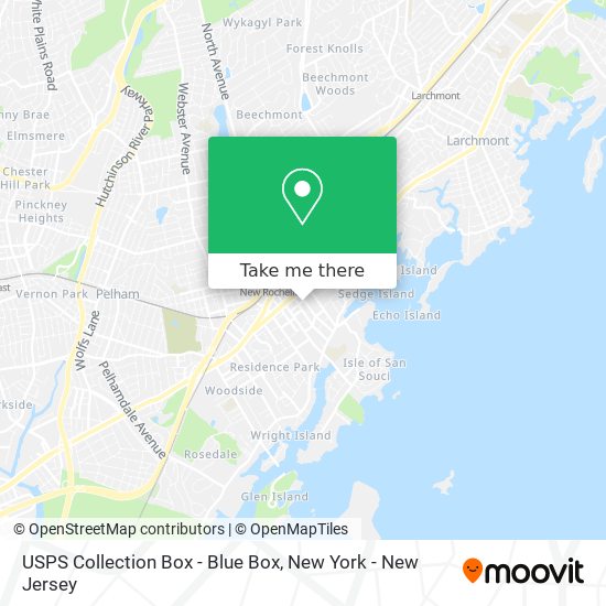 Mapa de USPS Collection Box - Blue Box