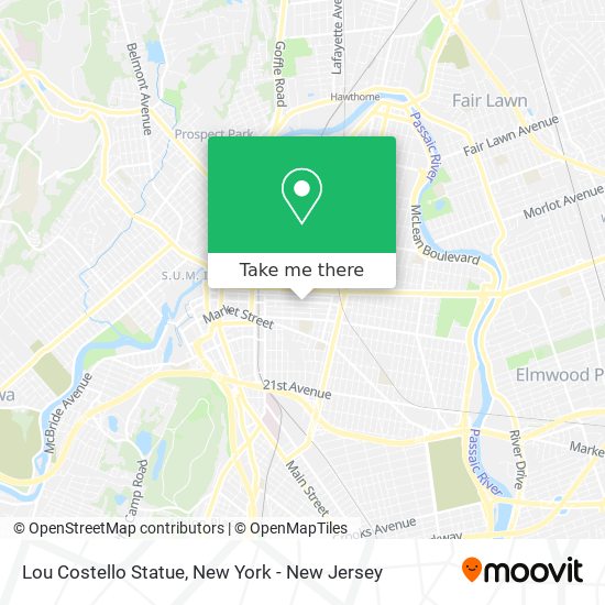 Mapa de Lou Costello Statue