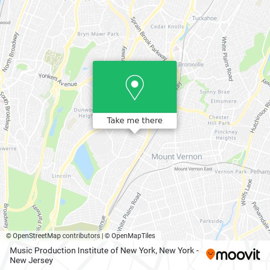 Mapa de Music Production Institute of New York