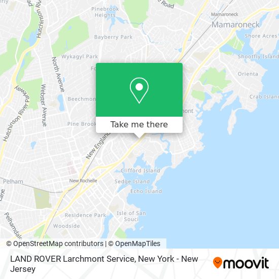 LAND ROVER Larchmont Service map