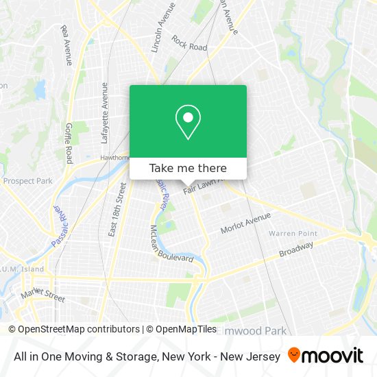 Mapa de All in One Moving & Storage