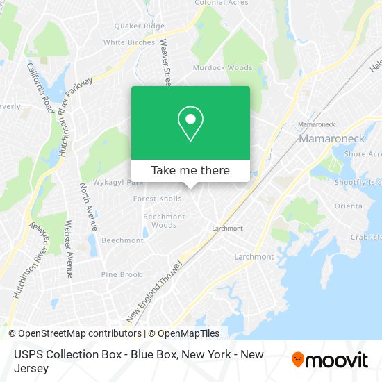 Mapa de USPS Collection Box - Blue Box