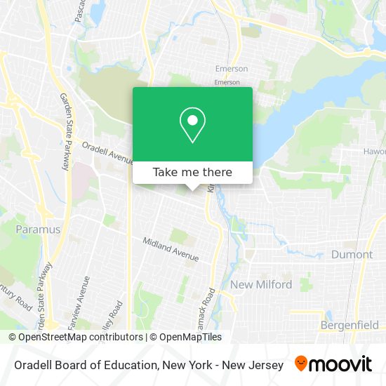 Oradell Board of Education map