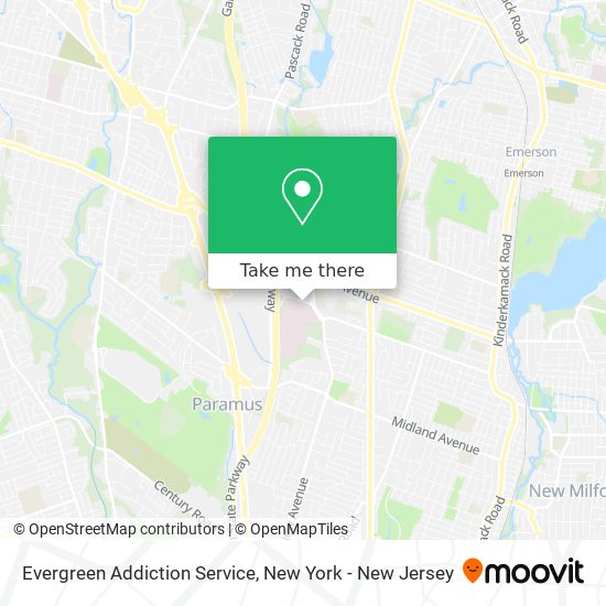 Evergreen Addiction Service map