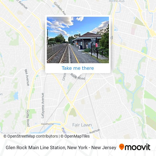 Glen Rock Main Line Station map