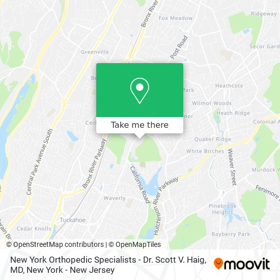 Mapa de New York Orthopedic Specialists - Dr. Scott V. Haig, MD