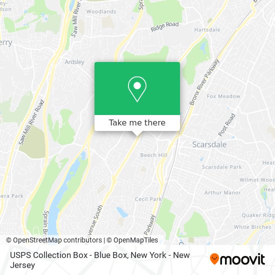 Mapa de USPS Collection Box - Blue Box