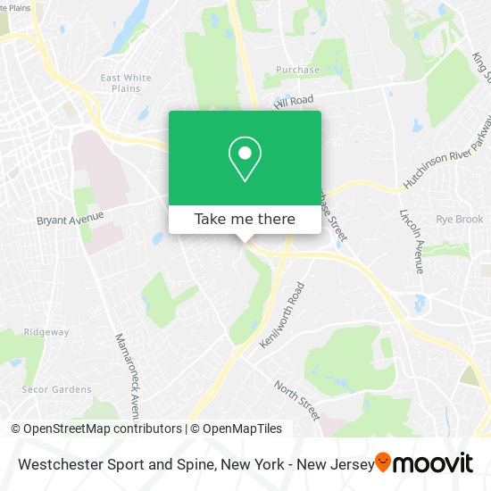 Westchester Sport and Spine map