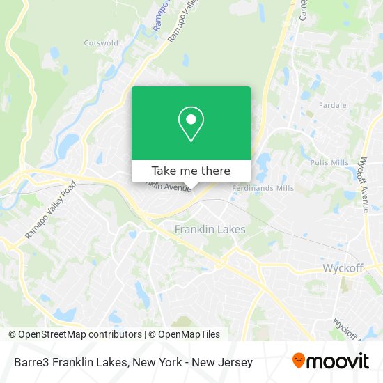 Barre3 Franklin Lakes map