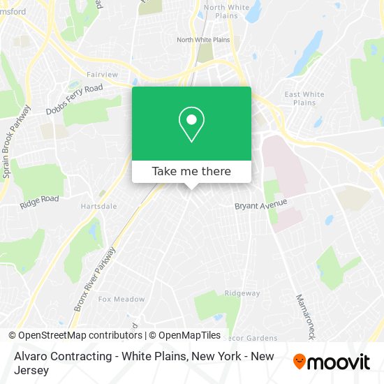 Alvaro Contracting - White Plains map