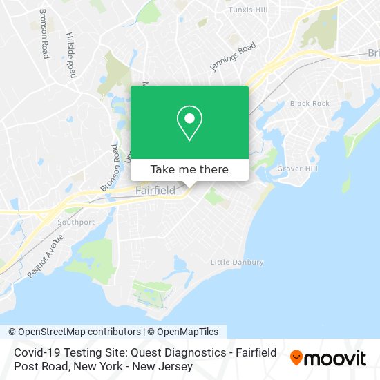 Mapa de Covid-19 Testing Site: Quest Diagnostics - Fairfield Post Road