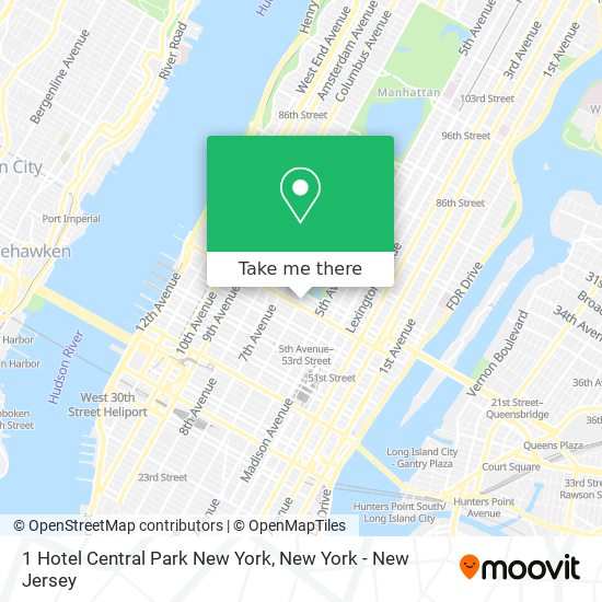 Mapa de 1 Hotel Central Park New York