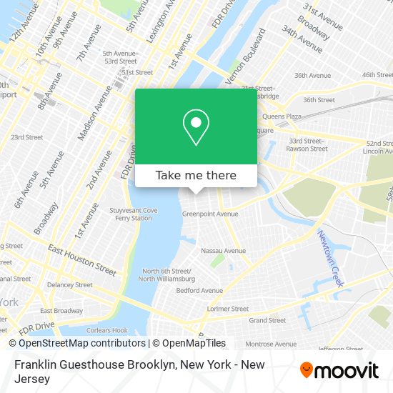 Franklin Guesthouse Brooklyn map
