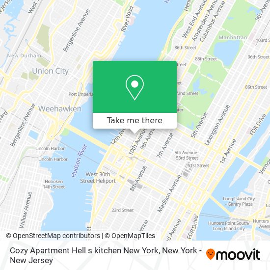 Cozy Apartment Hell s kitchen New York map