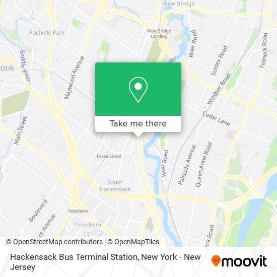 Mapa de Hackensack Bus Terminal Station