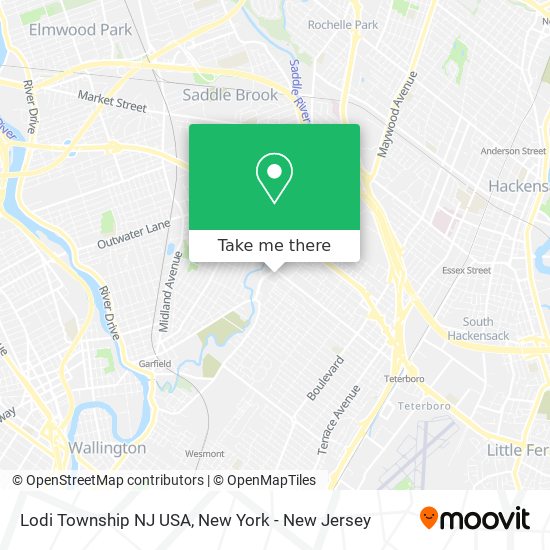 Lodi Township NJ USA map