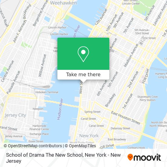 Mapa de School of Drama The New School