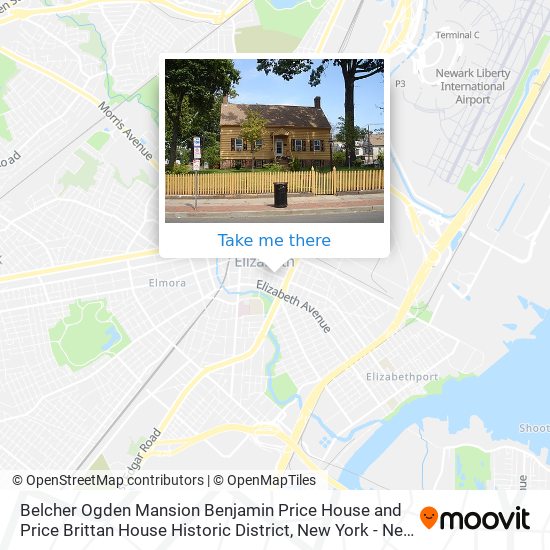 How to get to Belcher Ogden Mansion Benjamin Price House and Price Brittan  House Historic District in Elizabeth, Nj by Bus, Train or Subway?