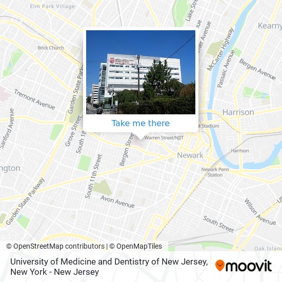 University of Medicine and Dentistry of New Jersey map