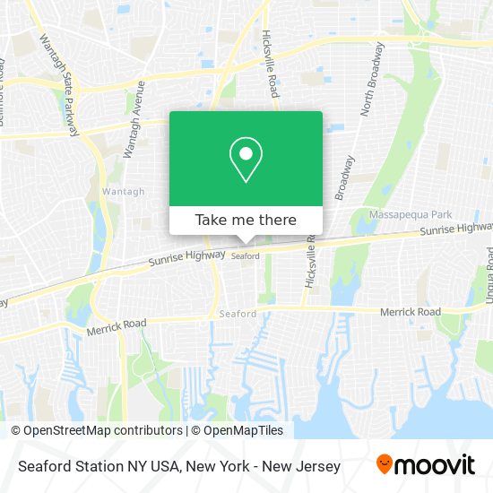 Seaford Station NY USA map