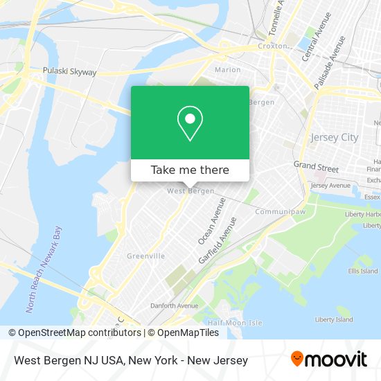 Mapa de West Bergen NJ USA