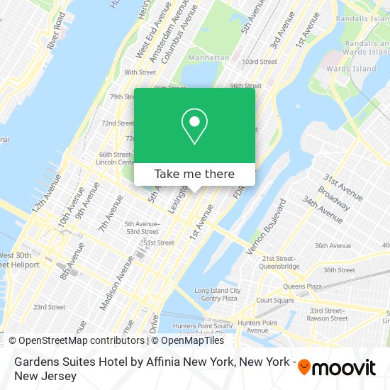 Gardens Suites Hotel by Affinia New York map