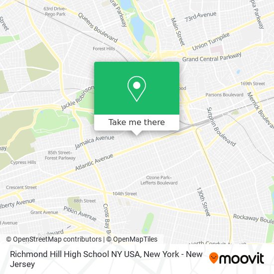 Richmond Hill High School NY USA map