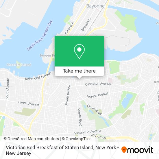Victorian Bed Breakfast of Staten Island map
