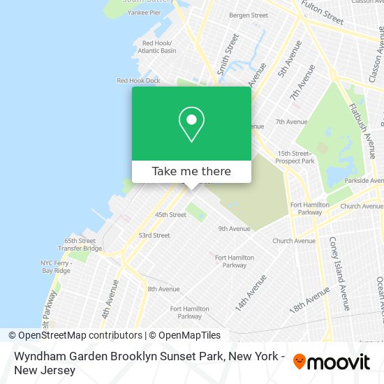 Wyndham Garden Brooklyn Sunset Park map