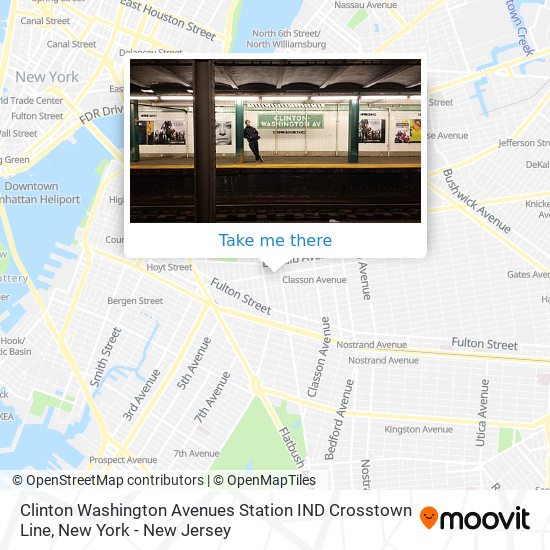Clinton Washington Avenues Station IND Crosstown Line map