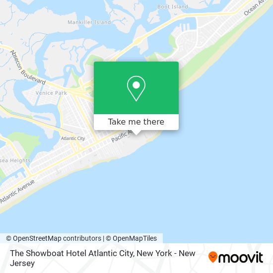 The Showboat Hotel Atlantic City map