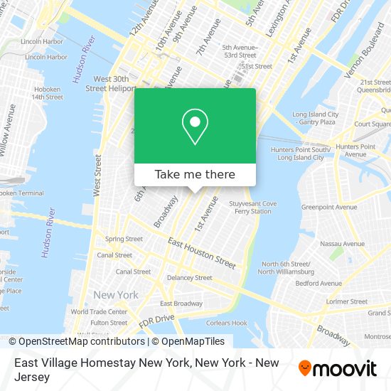 Mapa de East Village Homestay New York