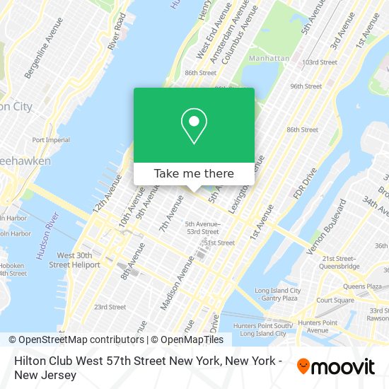 Hilton Club West 57th Street New York map