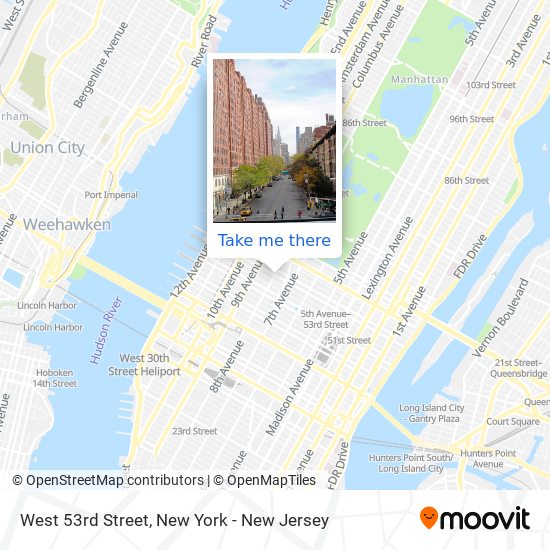 West 53rd Street map