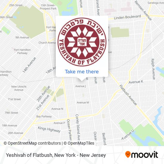 Yeshivah of Flatbush map