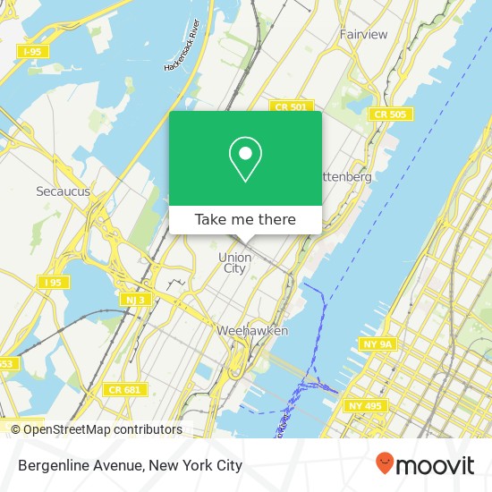 Bergenline Avenue map