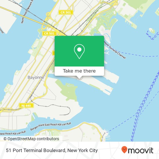 Mapa de 51 Port Terminal Boulevard