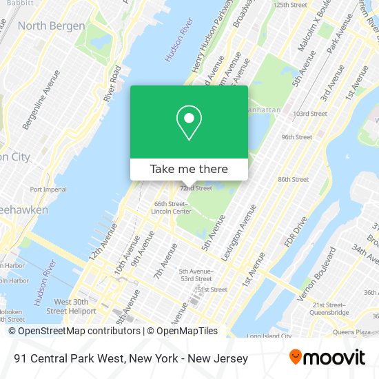 91 Central Park West map