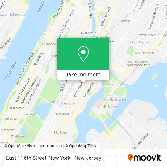 Mapa de East 116th Street