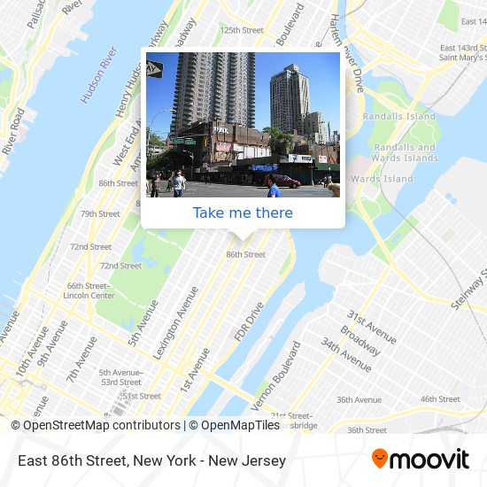 Mapa de East 86th Street