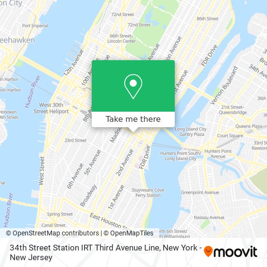 Mapa de 34th Street Station IRT Third Avenue Line
